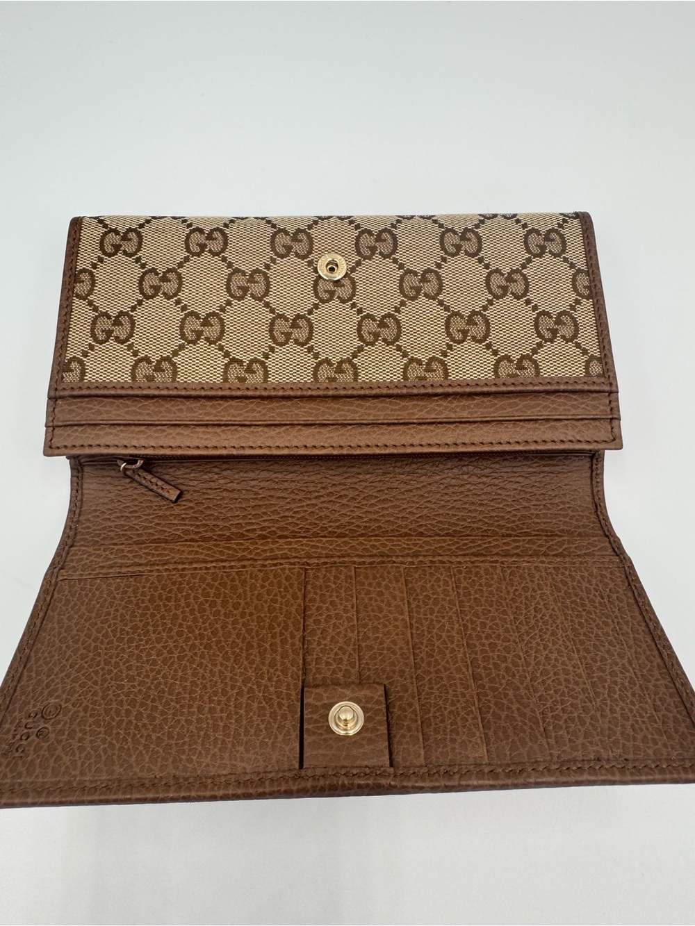 Gucci Original GG Canvas Continental Wallet 346058 KY9LG Beige Brown Vintage - Picture 4 of 17